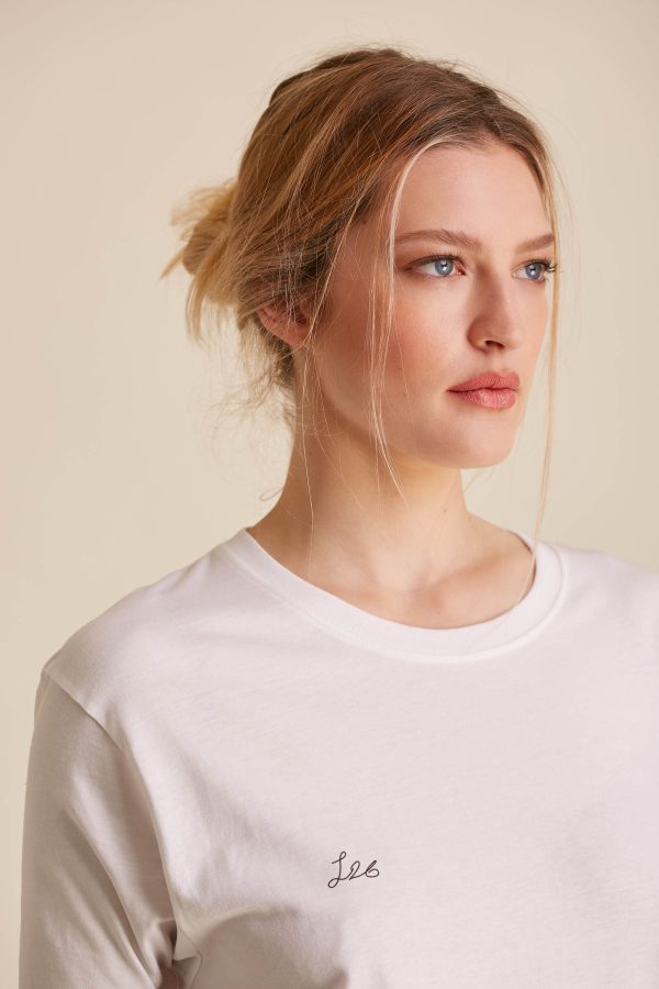 L26 T-Shirt in Organic White Cotton with Ballerina Design | L26 ...